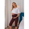 image:imageEkouaer 2 Pack Womens Capris Maternity Shorts High Waist Pregnancy Cropprd Pants Stretchy Lounge BottomsBlackDark Red