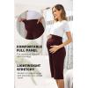 image:imageEkouaer 2 Pack Womens Capris Maternity Shorts High Waist Pregnancy Cropprd Pants Stretchy Lounge BottomsBlackDark Red
