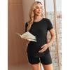 image:imageEkouaer 3 Piece Maternity Pajamas Set Postpartum Nursing Short Sleeve Breastfeeding Sleepwear Pregnancy Shorts amp Pants PjsBlack