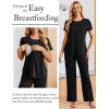 image:imageEkouaer 3 Piece Maternity Pajamas Set Postpartum Nursing Short Sleeve Breastfeeding Sleepwear Pregnancy Shorts amp Pants PjsBlack