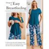 image:imageEkouaer 3 Piece Maternity Pajamas Set Postpartum Nursing Short Sleeve Breastfeeding Sleepwear Pregnancy Shorts amp Pants PjsBlue Greenflower