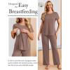 image:imageEkouaer 3 Piece Maternity Pajamas Set Postpartum Nursing Short Sleeve Breastfeeding Sleepwear Pregnancy Shorts amp Pants PjsBrown