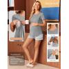 image:imageEkouaer 3 Piece Maternity Pajamas Set Postpartum Nursing Short Sleeve Breastfeeding Sleepwear Pregnancy Shorts amp Pants PjsGrey