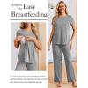 image:imageEkouaer 3 Piece Maternity Pajamas Set Postpartum Nursing Short Sleeve Breastfeeding Sleepwear Pregnancy Shorts amp Pants PjsGrey