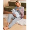 image:imageEkouaer 3 Piece Maternity Pajamas Set Postpartum Nursing Short Sleeve Breastfeeding Sleepwear Pregnancy Shorts amp Pants PjsGreystripe
