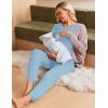 image:imageEkouaer 3 Piece Maternity Pajamas Set Postpartum Nursing Short Sleeve Breastfeeding Sleepwear Pregnancy Shorts amp Pants PjsLight Blue