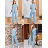 image:imageEkouaer 3 Piece Maternity Pajamas Set Postpartum Nursing Short Sleeve Breastfeeding Sleepwear Pregnancy Shorts amp Pants PjsLight Blue