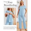 image:imageEkouaer 3 Piece Maternity Pajamas Set Postpartum Nursing Short Sleeve Breastfeeding Sleepwear Pregnancy Shorts amp Pants PjsLight Blue