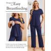 image:imageEkouaer 3 Piece Maternity Pajamas Set Postpartum Nursing Short Sleeve Breastfeeding Sleepwear Pregnancy Shorts amp Pants PjsNavy Blue