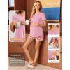 image:imageEkouaer 3 Piece Maternity Pajamas Set Postpartum Nursing Short Sleeve Breastfeeding Sleepwear Pregnancy Shorts amp Pants PjsPinkflower