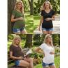 image:imageEkouaer 4 Pack Maternity Shirts V Neck Maternity Top Short Sleeve Casual Tee Side Ruched Pregnancy ClothesBlackBrownArmy GreenWhite