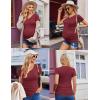 image:imageEkouaer 4 Pack Maternity Shirts V Neck Maternity Top Short Sleeve Casual Tee Side Ruched Pregnancy ClothesBlackDark GreyCaramelDark Red