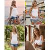 image:imageEkouaer 4 Pack Maternity Tank Tops Ribbed Summer Pregnancy Shirts Ruch Side Tops Casual Square Neck Postpartum Clothes S2XLBlackDark GreyLight GreyWhite