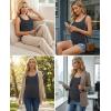 image:imageEkouaer 4 Pack Maternity Tank Tops Ribbed Summer Pregnancy Shirts Ruch Side Tops Casual Square Neck Postpartum Clothes S2XLBlackDark GreyLight GreyWhite