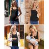 image:imageEkouaer 4 Pack Maternity Tank Tops Ribbed Summer Pregnancy Shirts Ruch Side Tops Casual Square Neck Postpartum Clothes S2XLBlackDark GreyLight GreyWhite