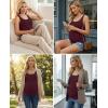 image:imageEkouaer 4 Pack Maternity Tank Tops Ribbed Summer Pregnancy Shirts Ruch Side Tops Casual Square Neck Postpartum Clothes S2XLBlackDark RedNavy BlueWhite