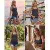 image:imageEkouaer 4 Pack Maternity Tank Tops Ribbed Summer Pregnancy Shirts Ruch Side Tops Casual Square Neck Postpartum Clothes S2XLBlackLight BlueDark GreyWhite