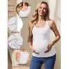 image:imageEkouaer 4 Pack Maternity Tank Tops Ribbed Summer Pregnancy Shirts Ruch Side Tops Casual Square Neck Postpartum Clothes S2XLBlackLight BlueDark GreyWhite