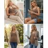 image:imageEkouaer 4 Pack Maternity Tank Tops Ribbed Summer Pregnancy Shirts Ruch Side Tops Casual Square Neck Postpartum Clothes S2XLBlackLight GreyBrownWhite