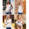 image:imageEkouaer 4 Pack Maternity Tank Tops Ribbed Summer Pregnancy Shirts Ruch Side Tops Casual Square Neck Postpartum Clothes S2XLBlackLight GreyBrownWhite