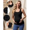 image:imageEkouaer 4 Pack Maternity Tank Tops Ribbed Summer Pregnancy Shirts Ruch Side Tops Casual Square Neck Postpartum Clothes S2XLBlackLight KhakiDark RedNavy Blue