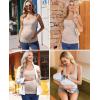 image:imageEkouaer 4 Pack Maternity Tank Tops Ribbed Summer Pregnancy Shirts Ruch Side Tops Casual Square Neck Postpartum Clothes S2XLBlackLight KhakiDark RedNavy Blue