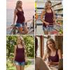 image:imageEkouaer 4 Pack Maternity Tank Tops Ribbed Summer Pregnancy Shirts Ruch Side Tops Casual Square Neck Postpartum Clothes S2XLBlackLight KhakiDark RedNavy Blue