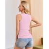 image:imageEkouaer 4 Pack Maternity Tank Tops Ribbed Summer Pregnancy Shirts Ruch Side Tops Casual Square Neck Postpartum Clothes S2XLBlackLight KhakiPinkWhite