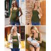 image:imageEkouaer 4 Pack Maternity Tank Tops Ribbed Summer Pregnancy Shirts Ruch Side Tops Casual Square Neck Postpartum Clothes S2XLBlackOlive GreenBrownWhite