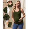 image:imageEkouaer 4 Pack Maternity Tank Tops Ribbed Summer Pregnancy Shirts Ruch Side Tops Casual Square Neck Postpartum Clothes S2XLBlackOlive GreenLight GreyWhite