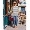 image:imageEkouaer 4 Packs Womens Maternity Shirts Short Sleeve Split Side Pregnancy Tee Tops Tunic Blouse Mama Clothes4pcs Black  Brown  Grey  Stripe