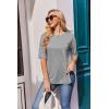 image:imageEkouaer 4 Packs Womens Maternity Shirts Short Sleeve Split Side Pregnancy Tee Tops Tunic Blouse Mama Clothes4pcs Black  Brown  Grey  White