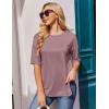 image:imageEkouaer 4 Packs Womens Maternity Shirts Short Sleeve Split Side Pregnancy Tee Tops Tunic Blouse Mama Clothes4pcs Black  White  Grey  Dark Purple