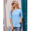 image:imageEkouaer 4 Packs Womens Maternity Shirts Short Sleeve Split Side Pregnancy Tee Tops Tunic Blouse Mama Clothes4pcs Black  White  Light Blue  Dark Grey