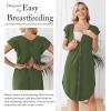 image:imageEkouaer Labor and Delivery Gown 3 in 1 NursingHospitalBreastfeedingMaternity Flying Short Sleeve Nightgown with ButtonArmy Green