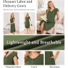 image:imageEkouaer Labor and Delivery Gown 3 in 1 NursingHospitalBreastfeedingMaternity Flying Short Sleeve Nightgown with ButtonArmy Green