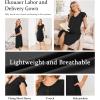 image:imageEkouaer Labor and Delivery Gown 3 in 1 NursingHospitalBreastfeedingMaternity Flying Short Sleeve Nightgown with ButtonBlack
