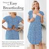 image:imageEkouaer Labor and Delivery Gown 3 in 1 NursingHospitalBreastfeedingMaternity Flying Short Sleeve Nightgown with ButtonBlue Flower
