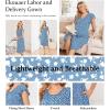 image:imageEkouaer Labor and Delivery Gown 3 in 1 NursingHospitalBreastfeedingMaternity Flying Short Sleeve Nightgown with ButtonBlue Flower
