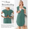 image:imageEkouaer Labor and Delivery Gown 3 in 1 NursingHospitalBreastfeedingMaternity Flying Short Sleeve Nightgown with ButtonCeladon Green
