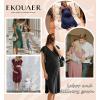 image:imageEkouaer Labor and Delivery Gown 3 in 1 NursingHospitalBreastfeedingMaternity Flying Short Sleeve Nightgown with ButtonDark Green