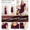 image:imageEkouaer Labor and Delivery Gown 3 in 1 NursingHospitalBreastfeedingMaternity Flying Short Sleeve Nightgown with ButtonMaroon