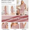 image:imageEkouaer Labor and Delivery Gown 3 in 1 NursingHospitalBreastfeedingMaternity Flying Short Sleeve Nightgown with ButtonMauve