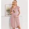 image:imageEkouaer Labor and Delivery Gown 3 in 1 NursingHospitalBreastfeedingMaternity Flying Short Sleeve Nightgown with ButtonMauve