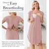 image:imageEkouaer Labor and Delivery Gown 3 in 1 NursingHospitalBreastfeedingMaternity Flying Short Sleeve Nightgown with ButtonMauve