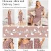image:imageEkouaer Labor and Delivery Gown 3 in 1 NursingHospitalBreastfeedingMaternity Flying Short Sleeve Nightgown with ButtonMauve Heart