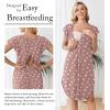image:imageEkouaer Labor and Delivery Gown 3 in 1 NursingHospitalBreastfeedingMaternity Flying Short Sleeve Nightgown with ButtonMauve Heart
