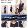 image:imageEkouaer Labor and Delivery Gown 3 in 1 NursingHospitalBreastfeedingMaternity Flying Short Sleeve Nightgown with ButtonNavy Blue