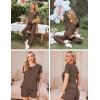 image:imageEkouaer Maternity Nursing Pajamas Set 3 Piece Postpartum Lounge Breastfeeding Pjs Pregnancy Shorts amp Pants SXXLBrown