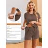 image:imageEkouaer Maternity Nursing Pajamas Set 3 Piece Postpartum Lounge Breastfeeding Pjs Pregnancy Shorts amp Pants SXXLBrown
